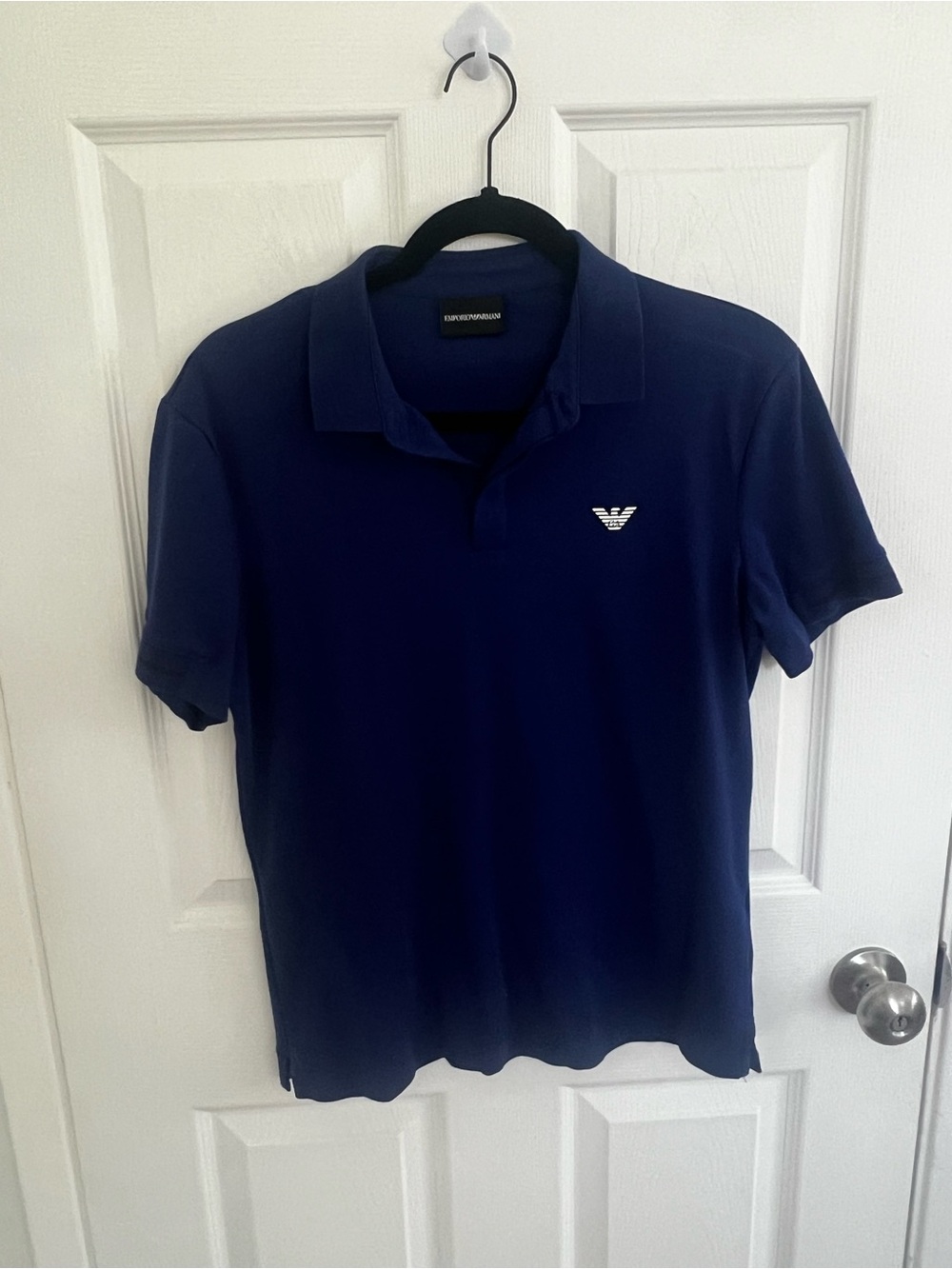 Emporio Armani Men's Dark Navy Polo with Chest Logo